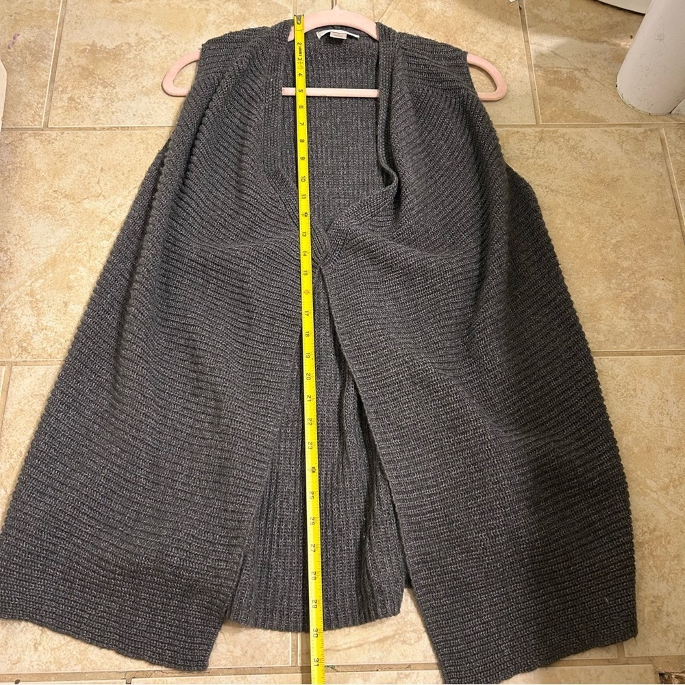 Christopher & Banks Charcoal Open Front Sweater Vest - Picture 5 of 7